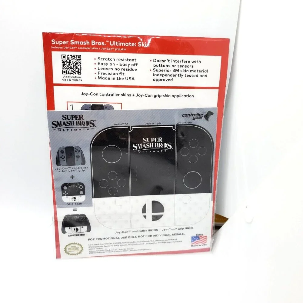NEW Super Smash Bros Ultimate Promotional Skin & Sticker Set For Nintendo Switch